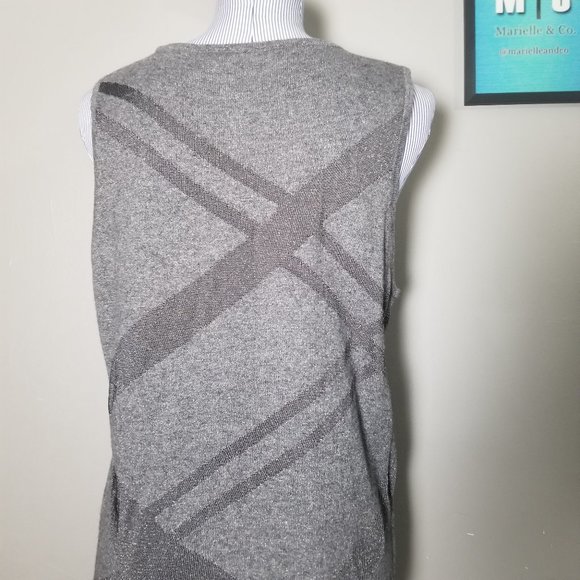 Lauren Ralph Lauren Gray Sparkle Sleeveless Shirt - Picture 5 of 8